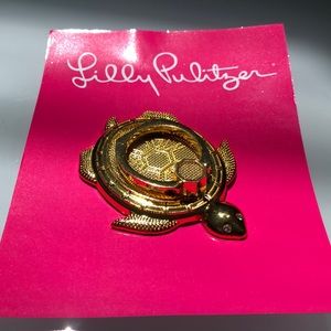 Lilly Pulitzer Turtle Gold Colored Phone Ring